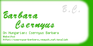 barbara csernyus business card